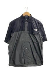 画像：S/S NUPTSE SHIRT_ショートスリーブヌプシシャツ/M/ナイロン/GRY/無地//