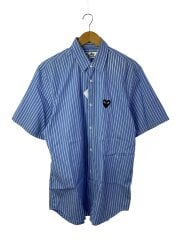 画像：長袖シャツ/L/コットン/BLU/ストライプ/AZ-B022