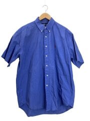 画像：半袖シャツ/L/コットン/BLU/無地/ＢＬＡＫＥ