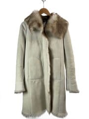 画像：コート/40/レザー/BEG/ムートンコート