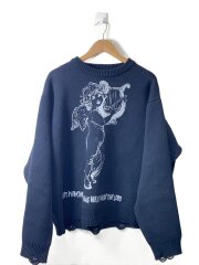 画像：ニット・セーター(厚手)/M/コットン/NVY/無地