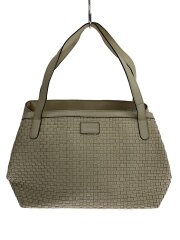 画像：ハンドバッグ/レザー/WHT/無地