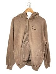 画像：ジップパーカー/L/コットン/BRW