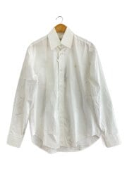 画像：長袖シャツ/15/コットン/WHT/無地/809346 QNAAX