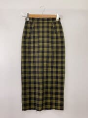 画像：ロングスカート/36/シルク/YLW/チェック/21SW-C012-1001