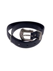 画像：METAL LEATHER BELT/レザー/BLK/レディース