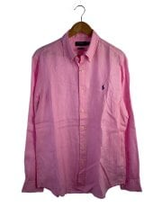 画像：リネン100％/長袖シャツ/L/リネン/PNK