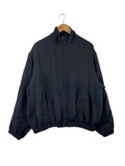 画像：25SS/BRIGHT TWILL SHIRRED LIGHT ZIP JACKET/S/レーヨン/BLK/ST.14//