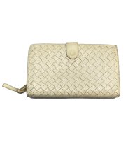 画像：長財布/レザー/WHT/無地/メンズ