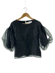 画像：半袖ブラウス/FREE/コットン/BLK/無地/62-14-0013-101