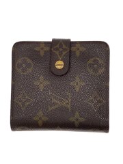 画像：コンパクト・ジップ_モノグラム・キャンバス/PVC/BRW/モノグラム/レディース