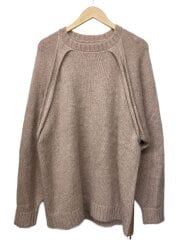 画像：シームアウトラグランモヘアクルーニット/4/モヘア/PNK/無地/UP2E4904