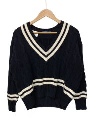 画像：ニット・セーター(厚手)/XS/コットン/BLK/無地