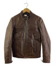 画像：レザージャケット・ブルゾン/M/レザー/BRW/無地