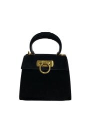 画像：ガンチーニ/ハンドバッグ/ベロア/BLK