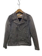 画像：ダブルライダースジャケット/38/コットン/GRY/千鳥格子/M83174