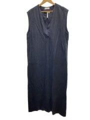 画像：ノースリーブワンピース/1/リネン/BLK/GA44-26S003