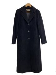 画像：チェスターコート/8/ウール/BLK/無地/44966G7