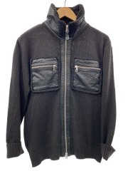 画像：ニットブルゾン/XL/アクリル/BLK