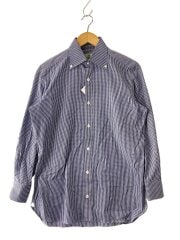 画像：長袖シャツ/--/コットン/BLU/チェック/size 15ハーフ/SLIM FIT