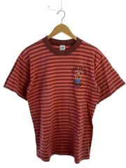 画像：Tシャツ/L/コットン/RED/ボーダー