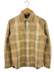 画像：長袖シャツ/XS/コットン/YLW/チェック/782911370001