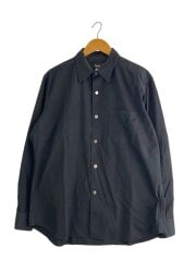 画像：長袖シャツ/4/コットン/BLK/無地/016085//