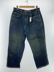 画像：ストレートパンツ/34/デニム/BLU/無地