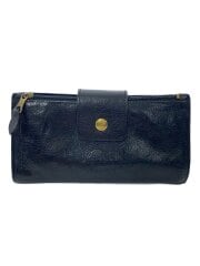 画像：長財布/レザー/BLK/無地/レディース