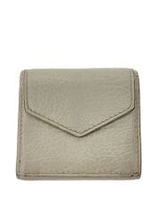 画像：3つ折り財布/レザー/WHT/レディース