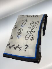 画像：スカーフ/シルク/WHT/総柄/レディース