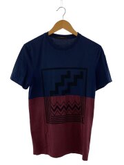 画像：カラコムグラフィック切替Tシャツ/S/コットン/ネイビー/プリント/RM162M