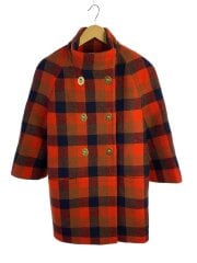 画像：コート/XS/ウール/RED/チェック/F85185