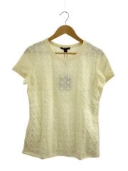 画像：Tシャツ/L/リネン/WHT/総柄