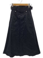 画像：ロングスカート/O/コットン/BLK/無地