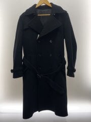 画像：トレンチコート/36/ウール/BLK/無地