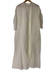 画像：半袖ワンピース/--/リネン/WHT/無地