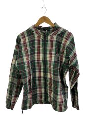 画像：長袖シャツ/M/コットン/GRN/チェック/OP-J208