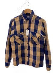 画像：70-80s/キルトライナー/長袖シャツ/S/コットン/BEG/チェック