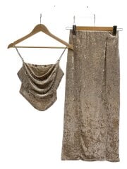 画像：ベロアキャミスカートセットアップ/one/ポリエステル/BEG/無地/SWCO244275