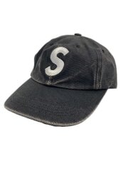 画像：Pigment Coated S Logo 6-Panel/キャップ/--/キャンバス/BLK/メンズ