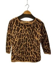 画像：ニット・セーター(薄手)/S/リネン/BEG/レオパード