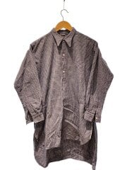 画像：グランパシャツ/マチ付き/プルオーバーシャツ/長袖シャツ/--/--/BLU/チェック