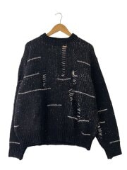 画像：25AW/Damaged Crewneck Sweater/3/ウール/BLK/総柄/YK25FW01143S//