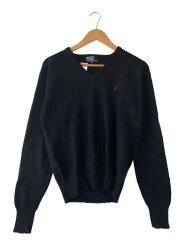 画像：Vネック/ニット・セーター(薄手)/170/ウール/BLK/3321-7417//