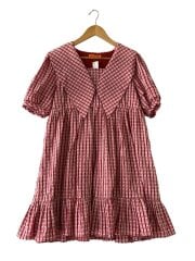 画像：Wake Me Up Check Dress/半袖ワンピース/FREE/レーヨン/RED/SH21SS-056-0//