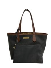 画像：トートバッグ/レザー/BLK/無地/角スレ有