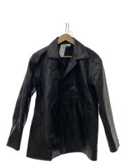 画像：カーコート/フェード加工/レザージャケット/M/フェイクレザー/ブラック/