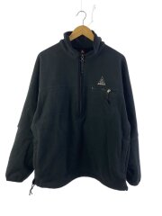 画像：ハーフジップフリースジャケット/M/--/BLK/無地/F60105