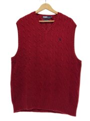 画像：ニットベスト(厚手)/XXL/コットン/BLK//